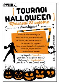 Tournoi ado handball halloween - gratuit. Le mercredi 22 octobre 2014 à Pouzauges. Vendee.  13H30